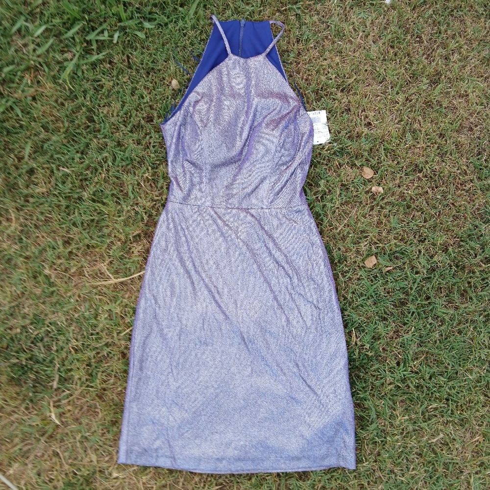 Morgan And Co , Size Small, Metallic Futuristic, Modern, Knee Length, Dress